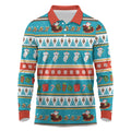 Australia Christmas Long Sleeve Polo Shirt Xmas Beach Vibes Teal