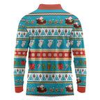 Australia Christmas Long Sleeve Polo Shirt Xmas Beach Vibes Teal