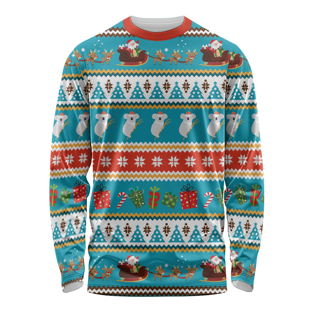 Australia Christmas Long Sleeve Shirt Xmas Beach Vibes Teal