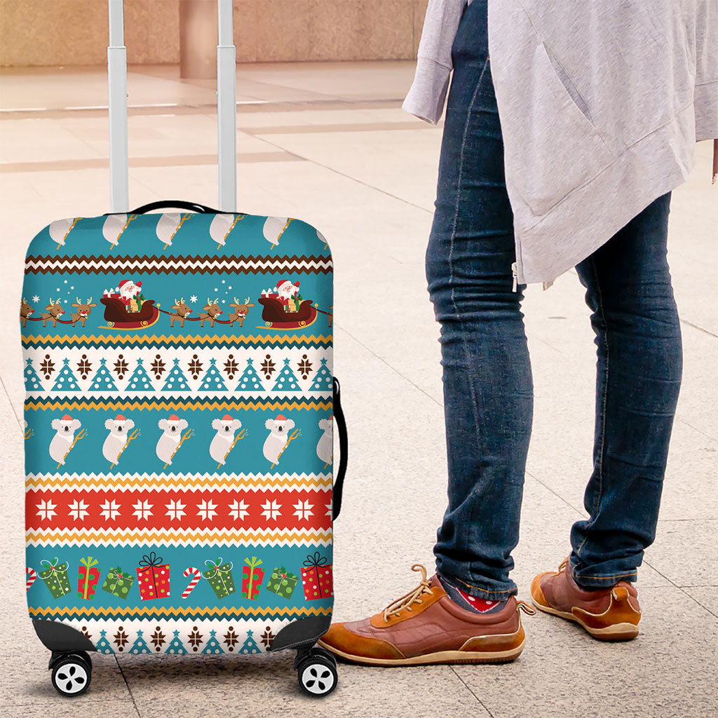 Australia Christmas Luggage Cover Xmas Beach Vibes Teal