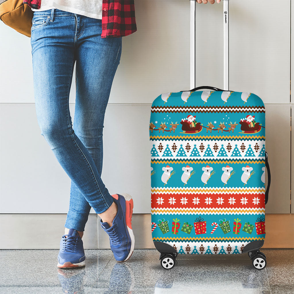 Australia Christmas Luggage Cover Xmas Beach Vibes Teal