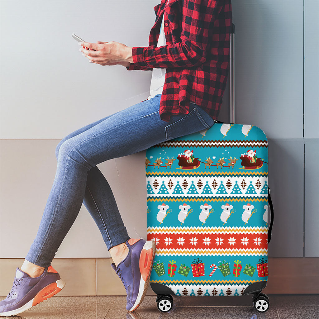 Australia Christmas Luggage Cover Xmas Beach Vibes Teal