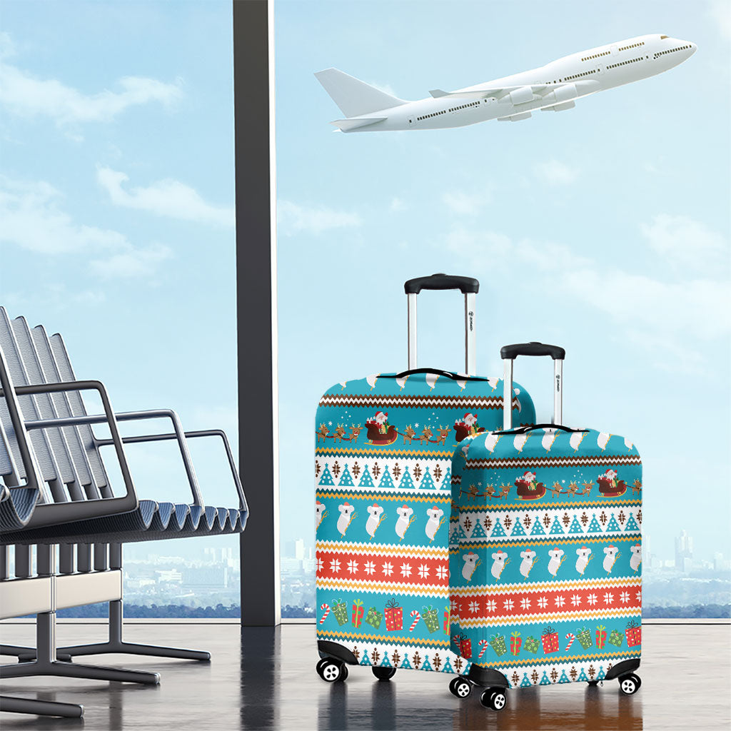 Australia Christmas Luggage Cover Xmas Beach Vibes Teal