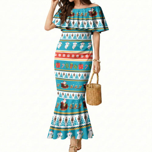 Australia Christmas Mermaid Dress Xmas Beach Vibes Teal