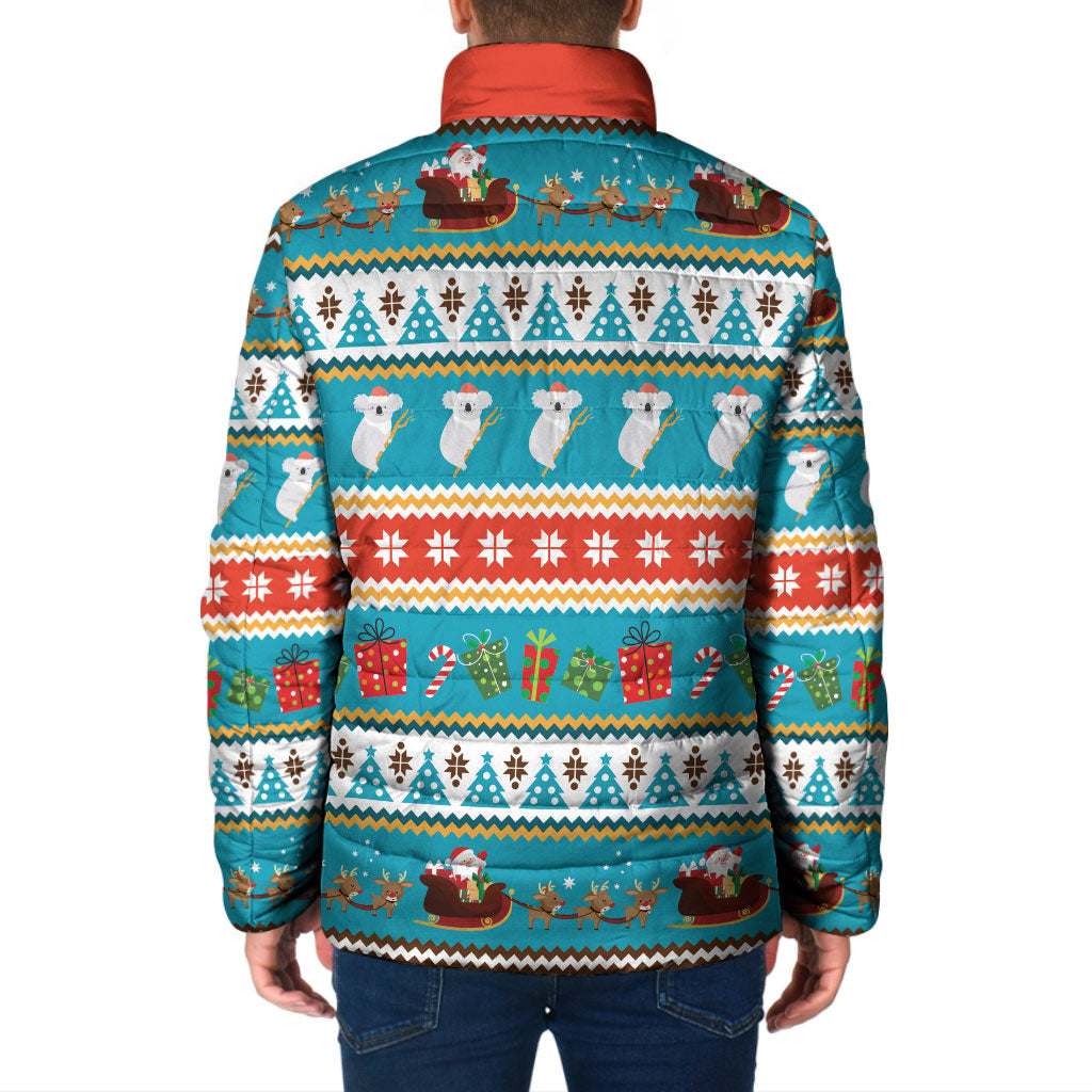 Australia Christmas Padded Jacket Xmas Beach Vibes Teal