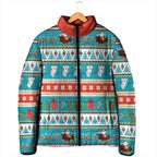 Australia Christmas Padded Jacket Xmas Beach Vibes Teal