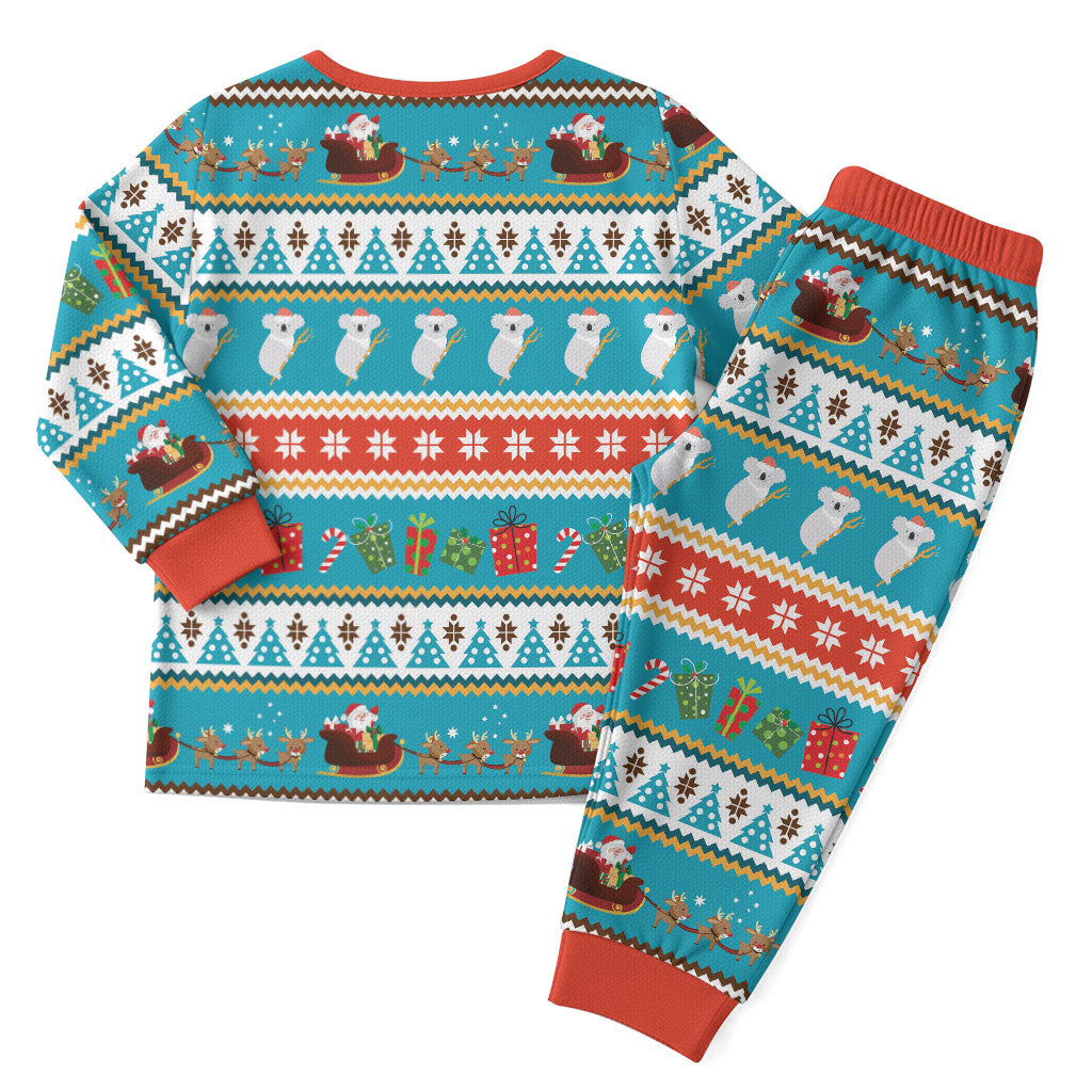 Australia Christmas Pajama Set Xmas Beach Vibes Teal