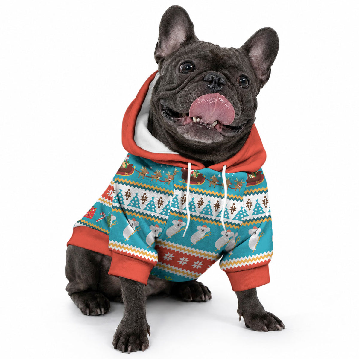 Australia Christmas Pet Hoodie Xmas Beach Vibes Teal