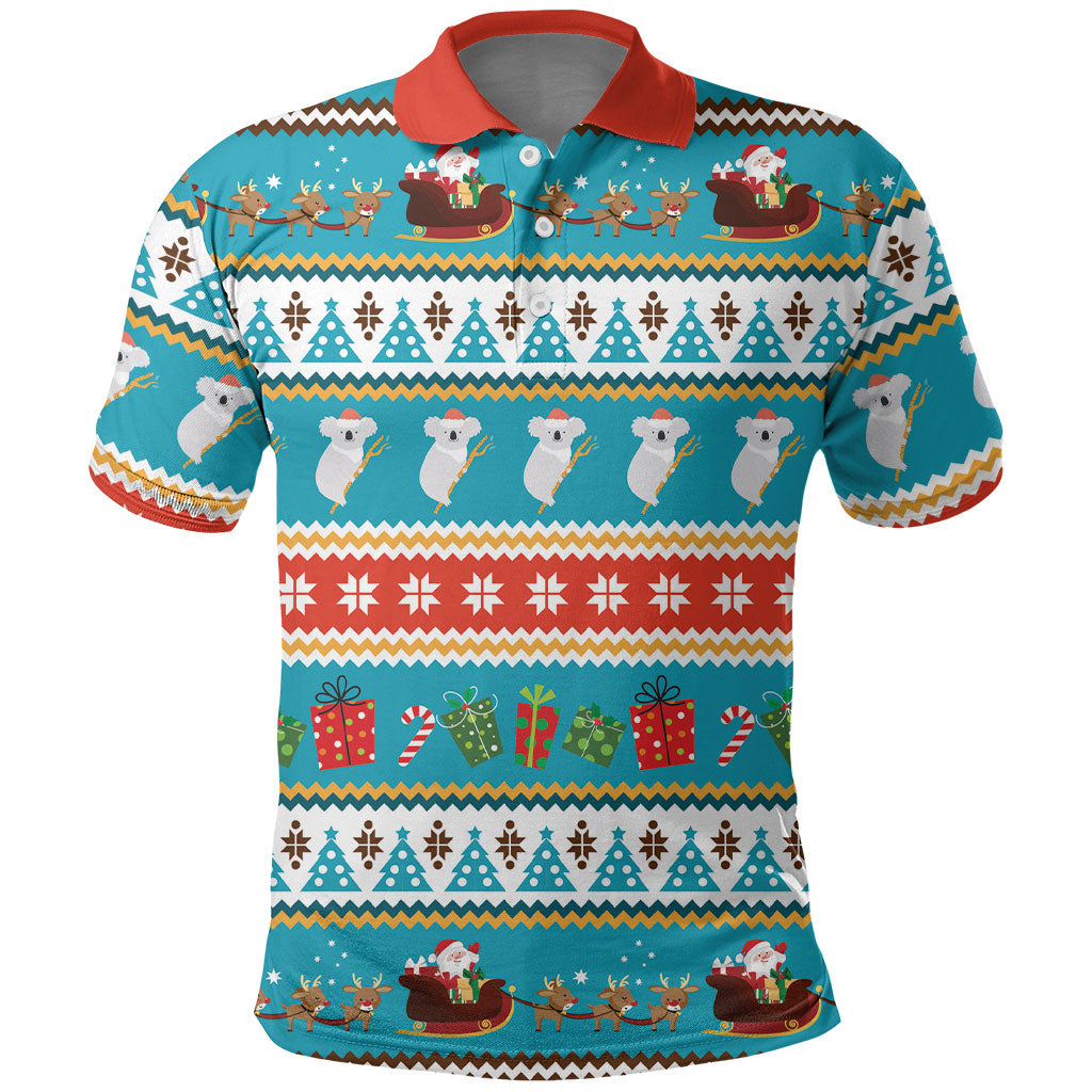 Australia Christmas Polo Shirt Xmas Beach Vibes Teal