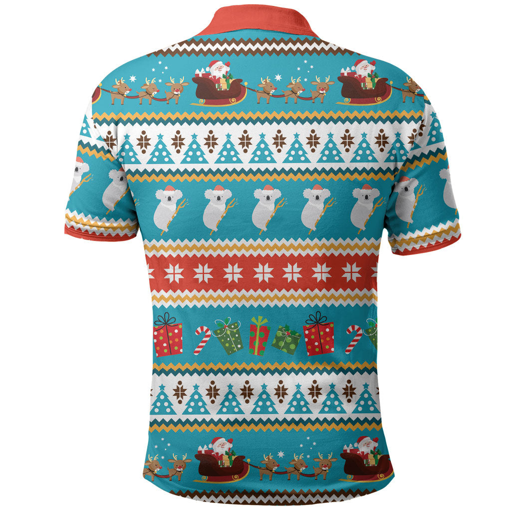 Australia Christmas Polo Shirt Xmas Beach Vibes Teal