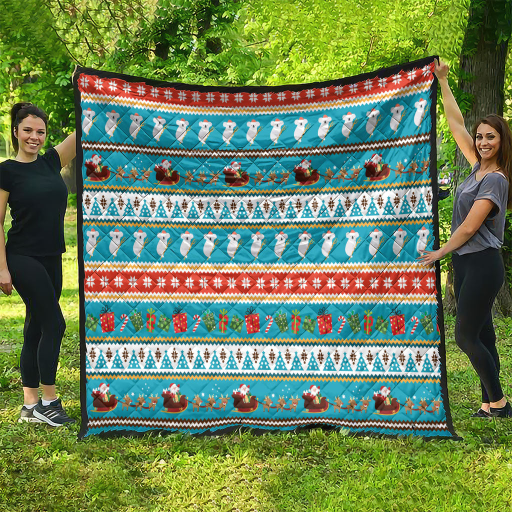 Australia Christmas Quilt Xmas Beach Vibes Teal
