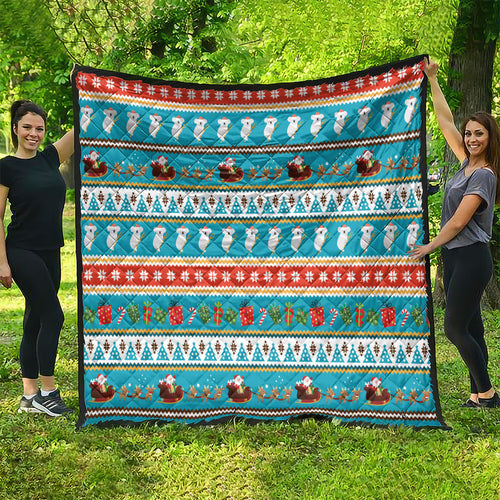 Australia Christmas Quilt Xmas Beach Vibes Teal