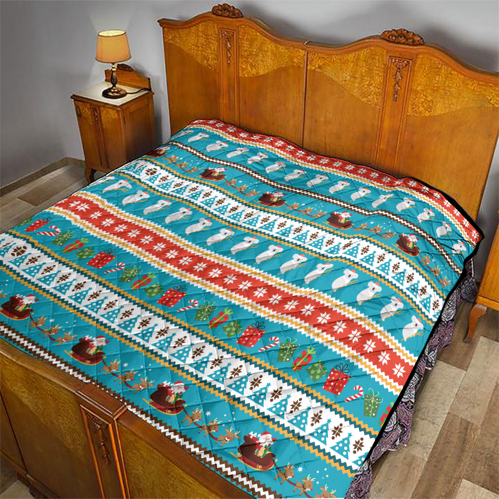 Australia Christmas Quilt Xmas Beach Vibes Teal