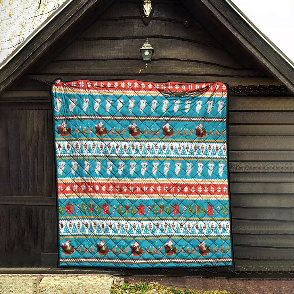 Australia Christmas Quilt Xmas Beach Vibes Teal