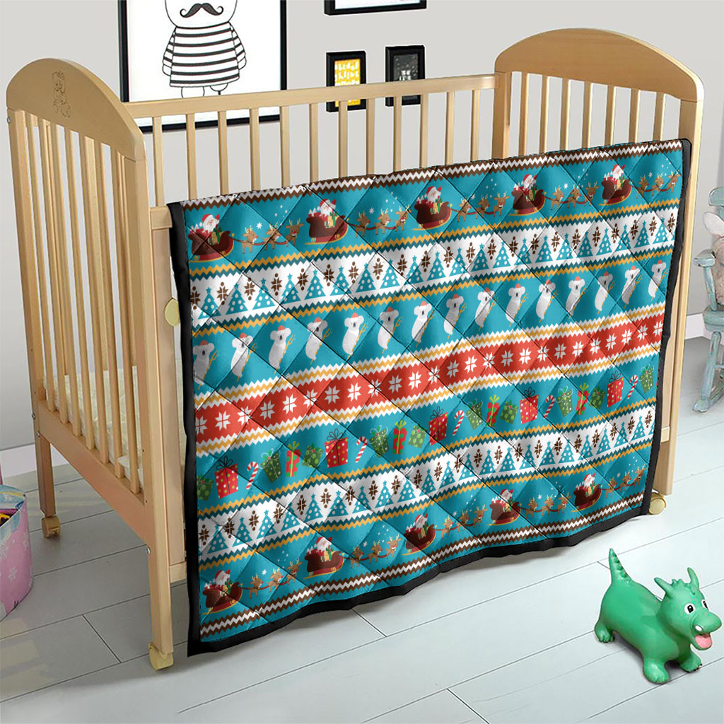 Australia Christmas Quilt Xmas Beach Vibes Teal