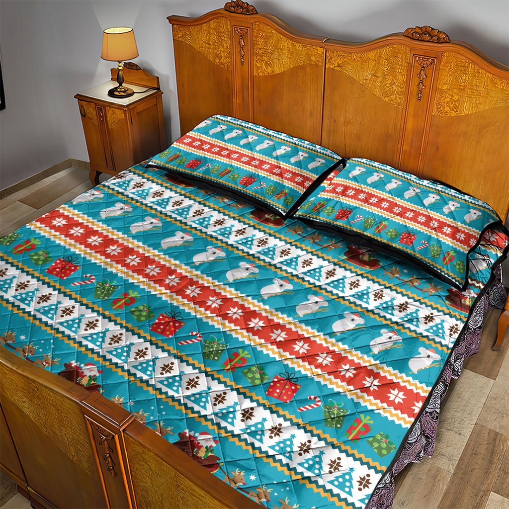 Australia Christmas Quilt Bed Set Xmas Beach Vibes Teal