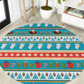 Australia Christmas Round Carpet Xmas Beach Vibes Teal