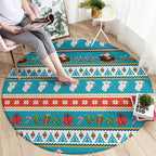 Australia Christmas Round Carpet Xmas Beach Vibes Teal