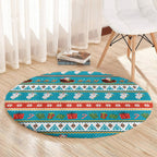 Australia Christmas Round Carpet Xmas Beach Vibes Teal