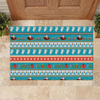 Australia Christmas Rubber Doormat Xmas Beach Vibes Teal