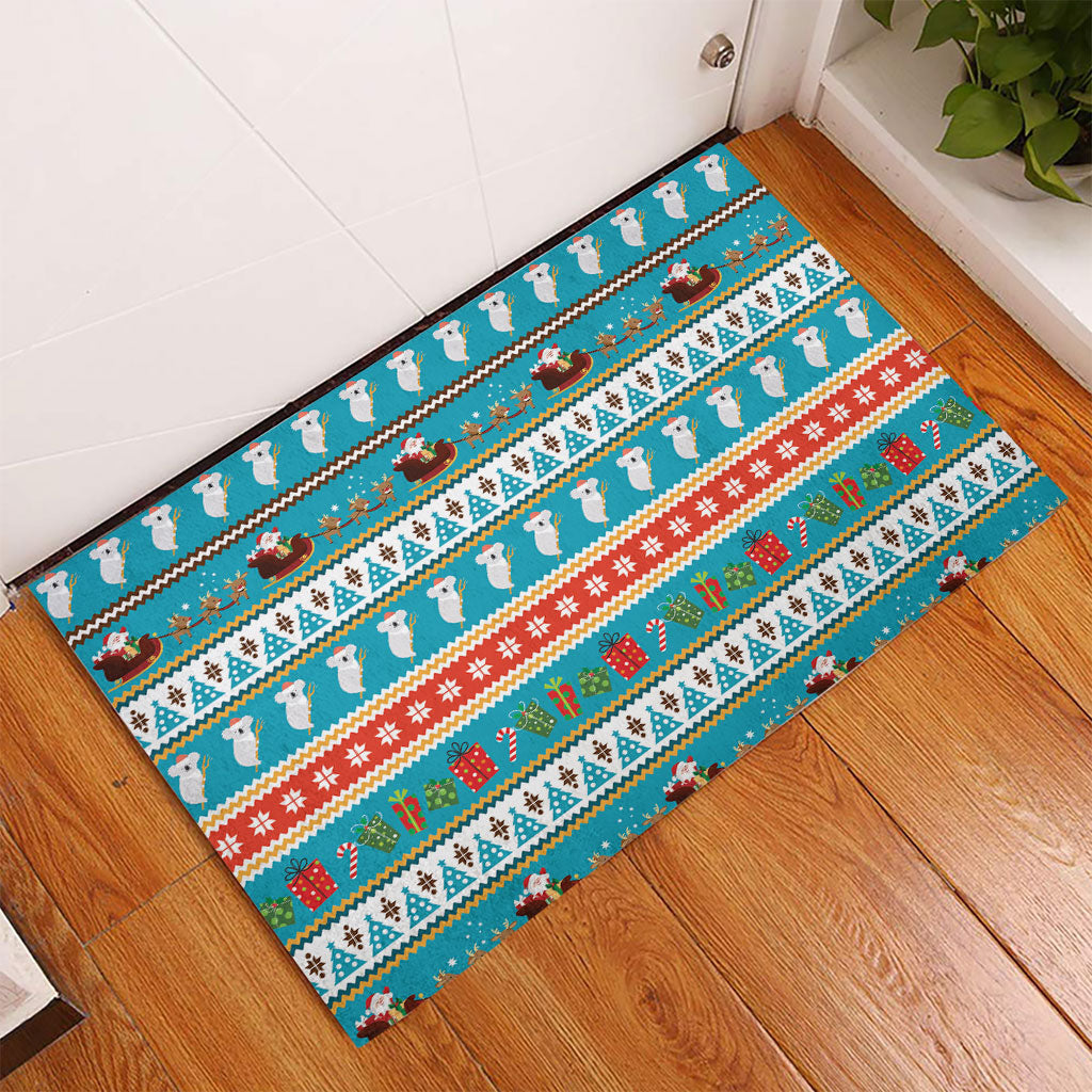 Australia Christmas Rubber Doormat Xmas Beach Vibes Teal