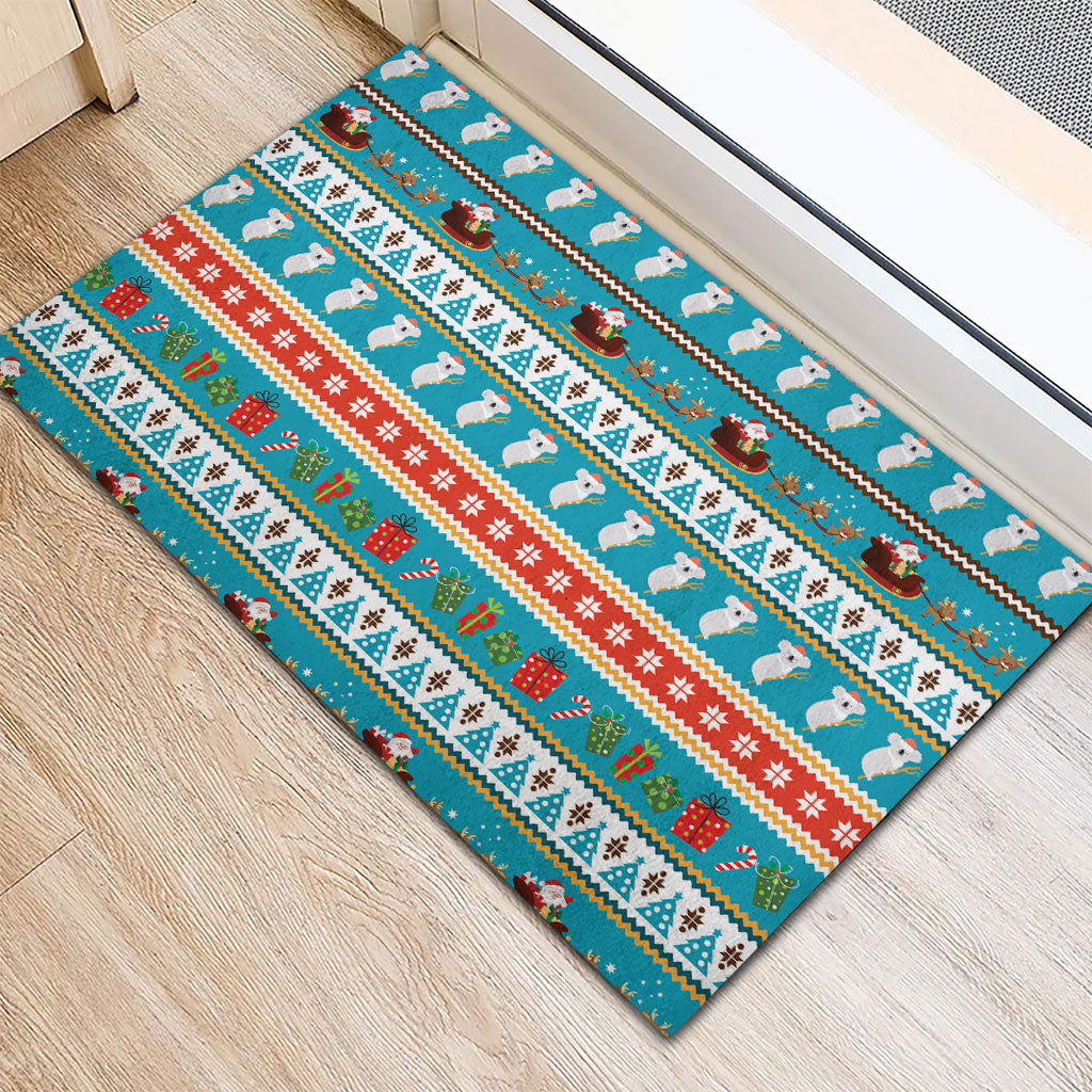 Australia Christmas Rubber Doormat Xmas Beach Vibes Teal