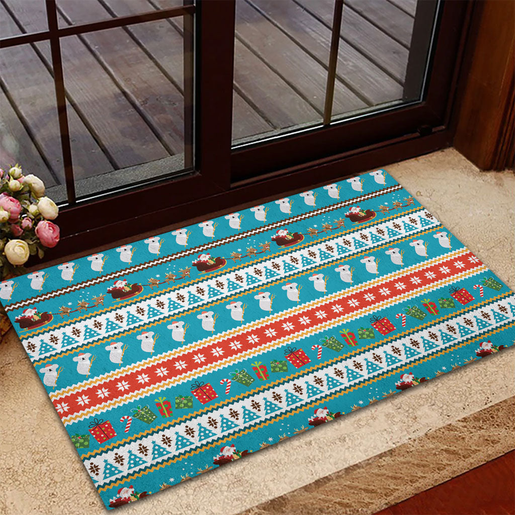 Australia Christmas Rubber Doormat Xmas Beach Vibes Teal