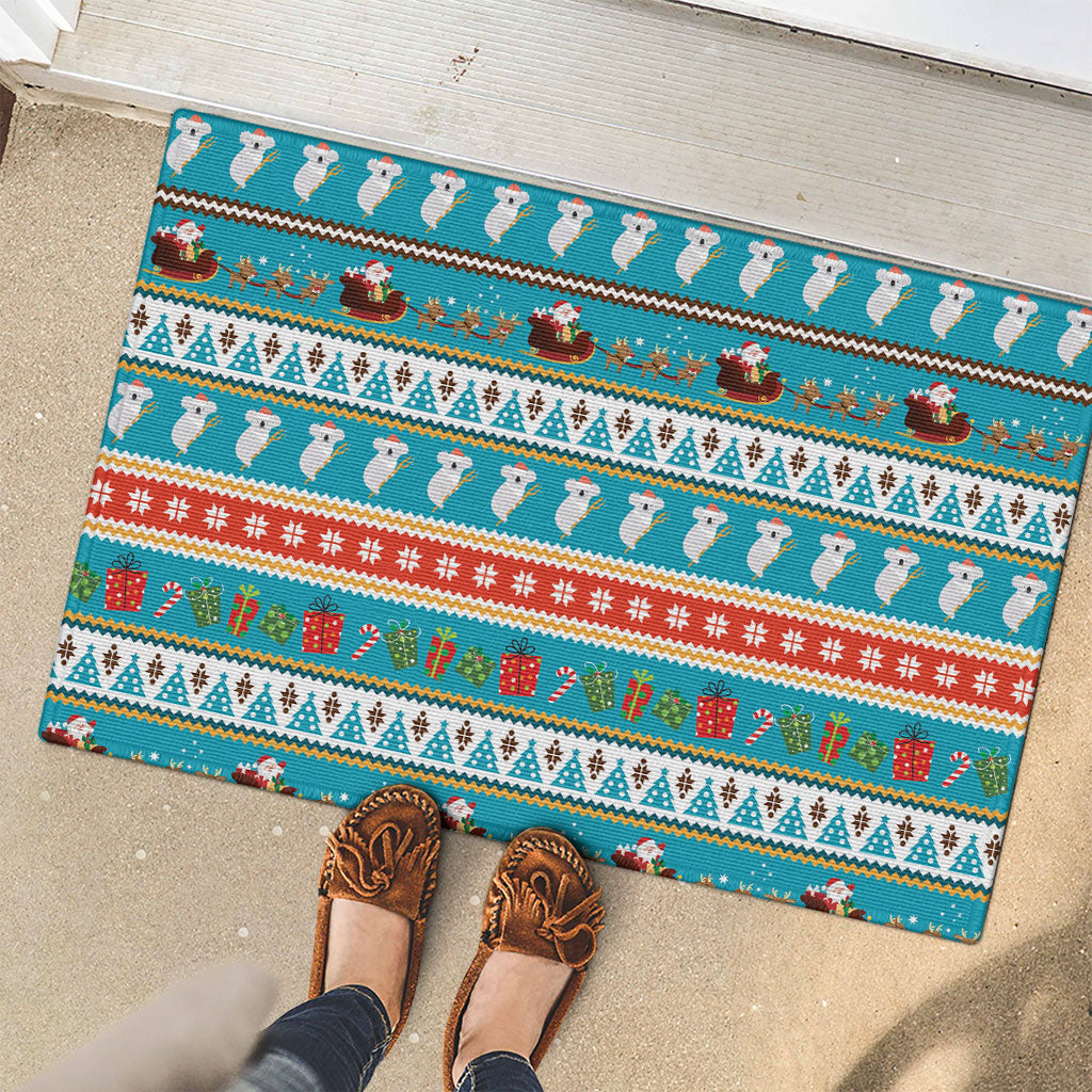 Australia Christmas Rubber Doormat Xmas Beach Vibes Teal