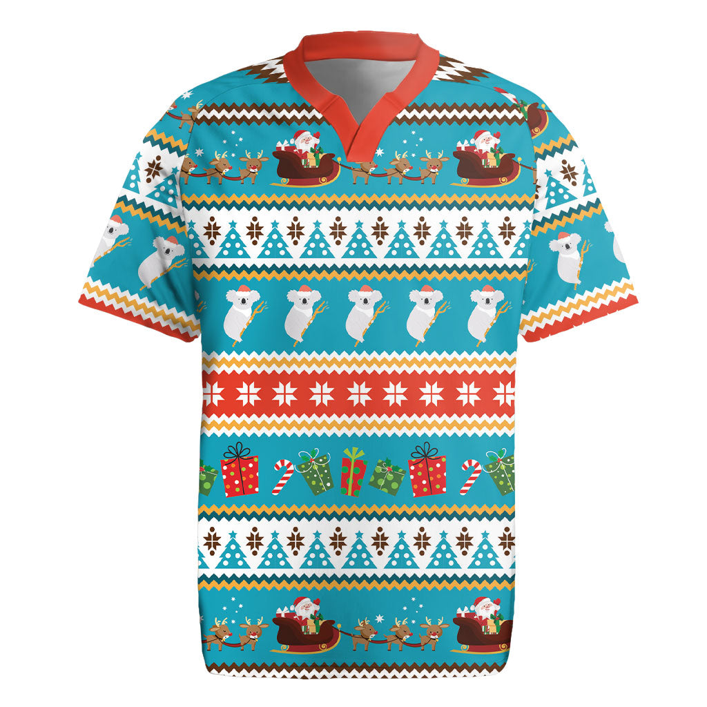 Australia Christmas Rugby Jersey Xmas Beach Vibes Teal
