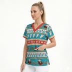 Australia Christmas Scrub Top Xmas Beach Vibes Teal