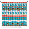 Australia Christmas Shower Curtain Xmas Beach Vibes Teal