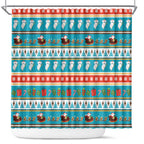Australia Christmas Shower Curtain Xmas Beach Vibes Teal