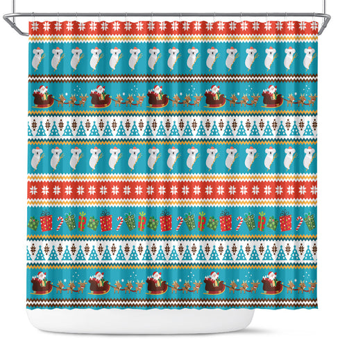 Australia Christmas Shower Curtain Xmas Beach Vibes Teal