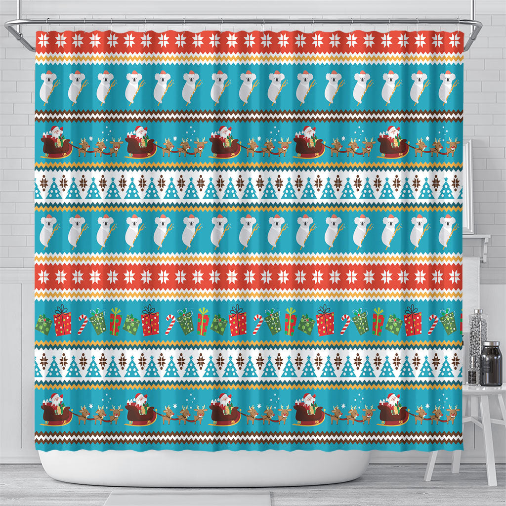 Australia Christmas Shower Curtain Xmas Beach Vibes Teal