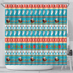 Australia Christmas Shower Curtain Xmas Beach Vibes Teal