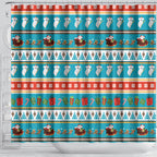 Australia Christmas Shower Curtain Xmas Beach Vibes Teal