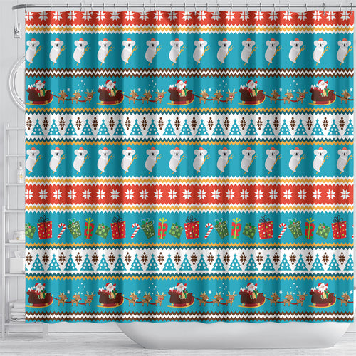 Australia Christmas Shower Curtain Xmas Beach Vibes Teal