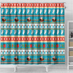 Australia Christmas Shower Curtain Xmas Beach Vibes Teal