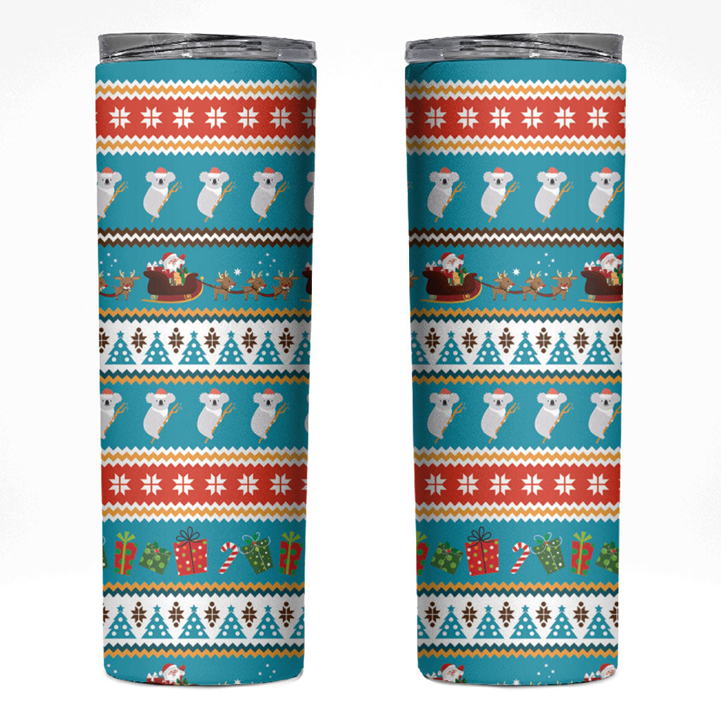 Australia Christmas Skinny Tumbler Xmas Beach Vibes Teal