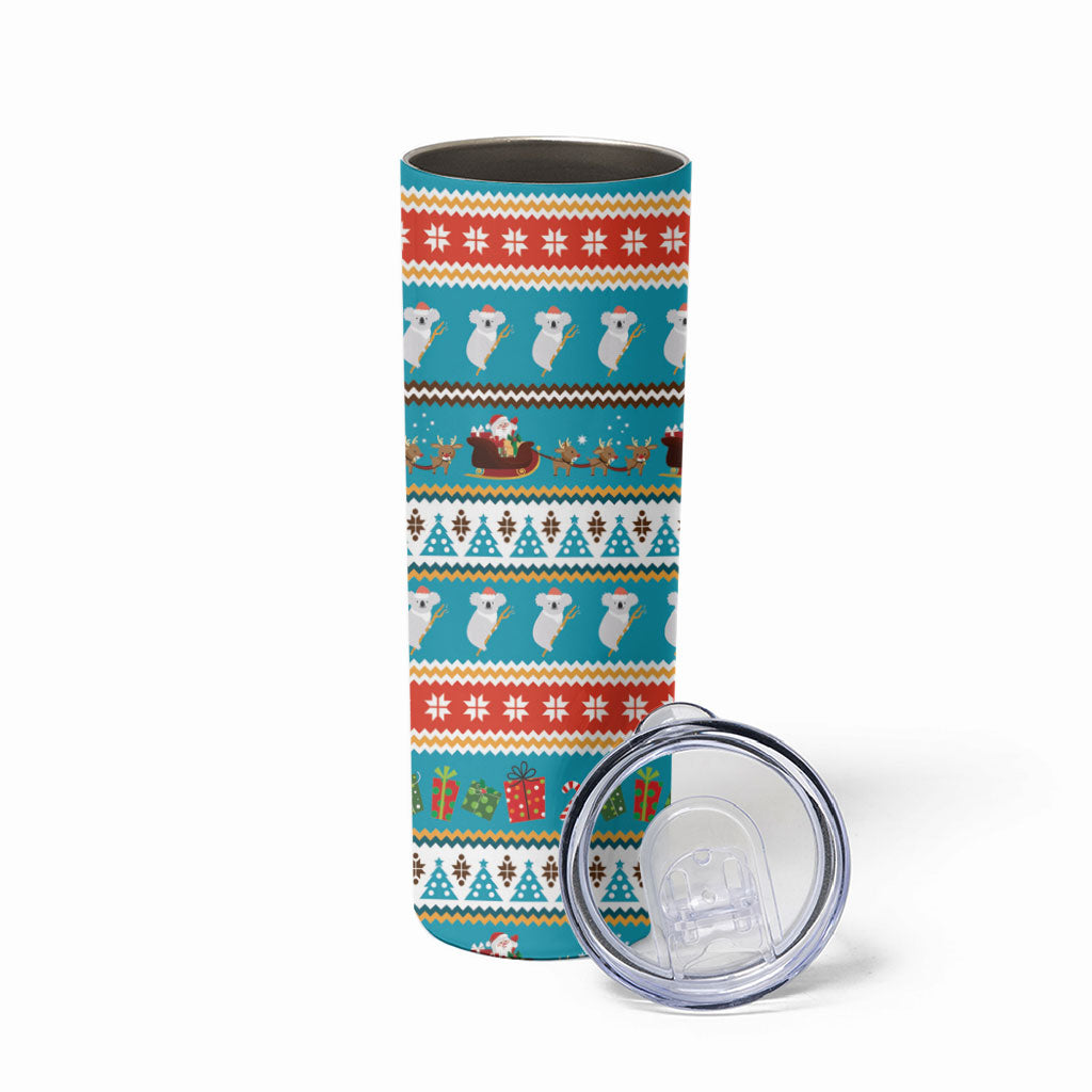 Australia Christmas Skinny Tumbler Xmas Beach Vibes Teal