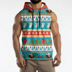 Australia Christmas Sleeveless Hoodie Xmas Beach Vibes Teal