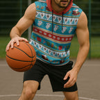 Australia Christmas Sleeveless Hoodie Xmas Beach Vibes Teal