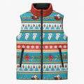 Australia Christmas Sleeveless Puffer Jacket Xmas Beach Vibes Teal