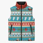 Australia Christmas Sleeveless Puffer Jacket Xmas Beach Vibes Teal