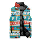 Australia Christmas Sleeveless Puffer Jacket Xmas Beach Vibes Teal