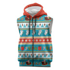 Australia Christmas Sleeveless Zip Hoodie Xmas Beach Vibes Teal