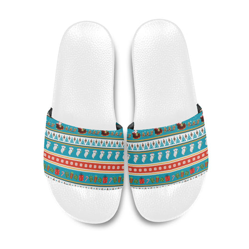 Australia Christmas Slide Sandals Xmas Beach Vibes Teal