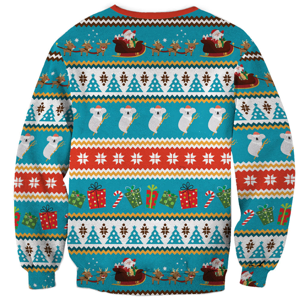 Australia Christmas Sweatshirt Xmas Beach Vibes Teal