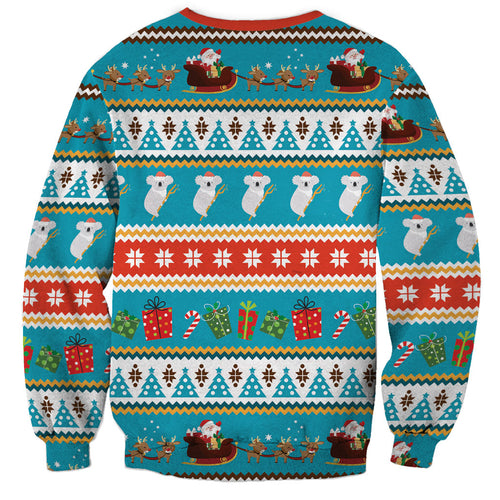Australia Christmas Sweatshirt Xmas Beach Vibes Teal