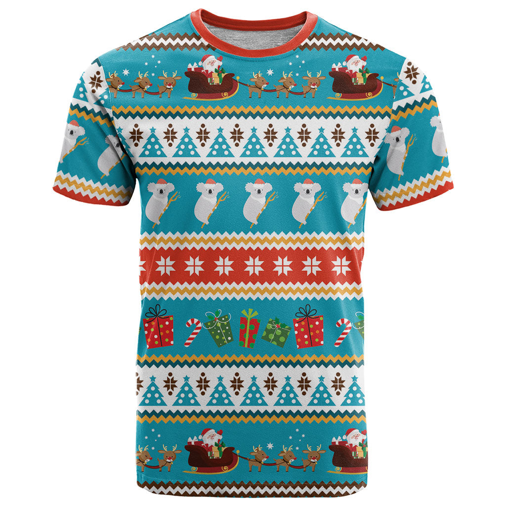 Australia Christmas T Shirt Xmas Beach Vibes Teal